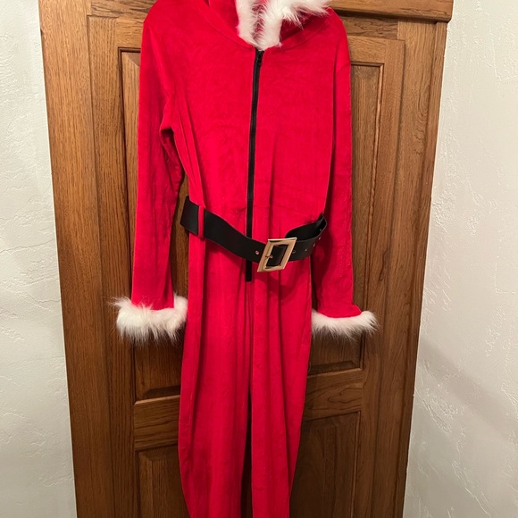 Red Santa Onesie with Belt - Picture 3 of 6
